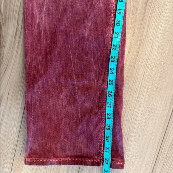 Rock Revival Men's Erkal Burgundy Red Acid Wash Straight Jeans